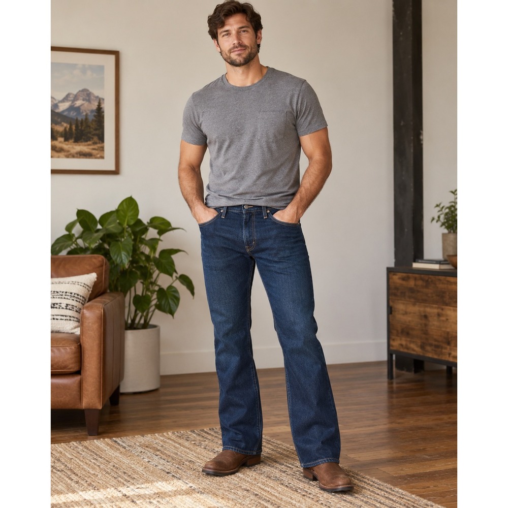 Vintage 2001 Levi's 517 Jeans Mens 40x32 Made USA Dark Indigo Bootcut Cowboy